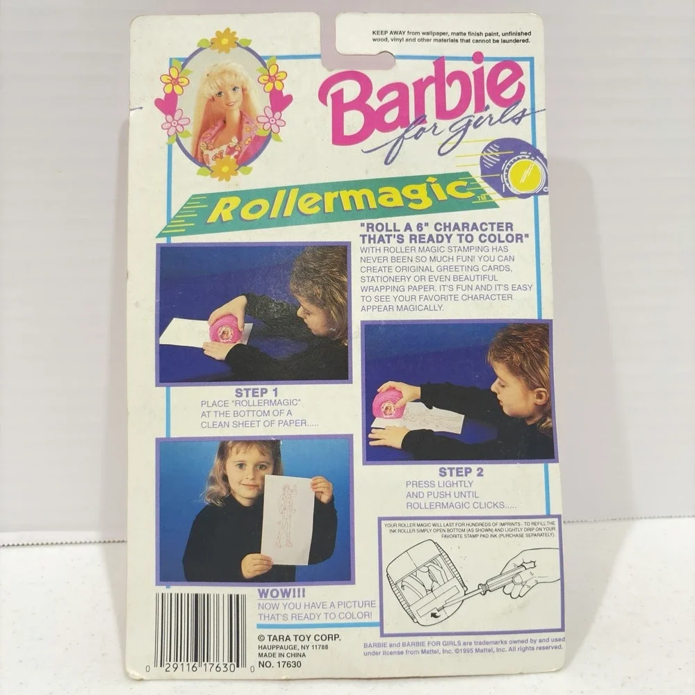 Vtg 1995 Barbie Roller Magic -Rubber Stamper Vintage Toy NOS TARA